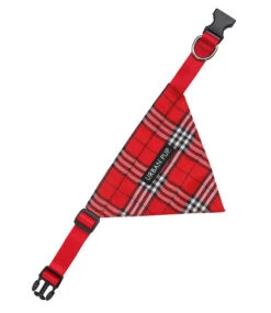 Hondenmode -Hondenmode urban pup red checked tartan bandana 1
