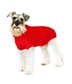 Urban Pup Urban Pup Red Waffle Textured Knitted Sweater -Hondenmode urban pup red waffle textured knitted sweater 2
